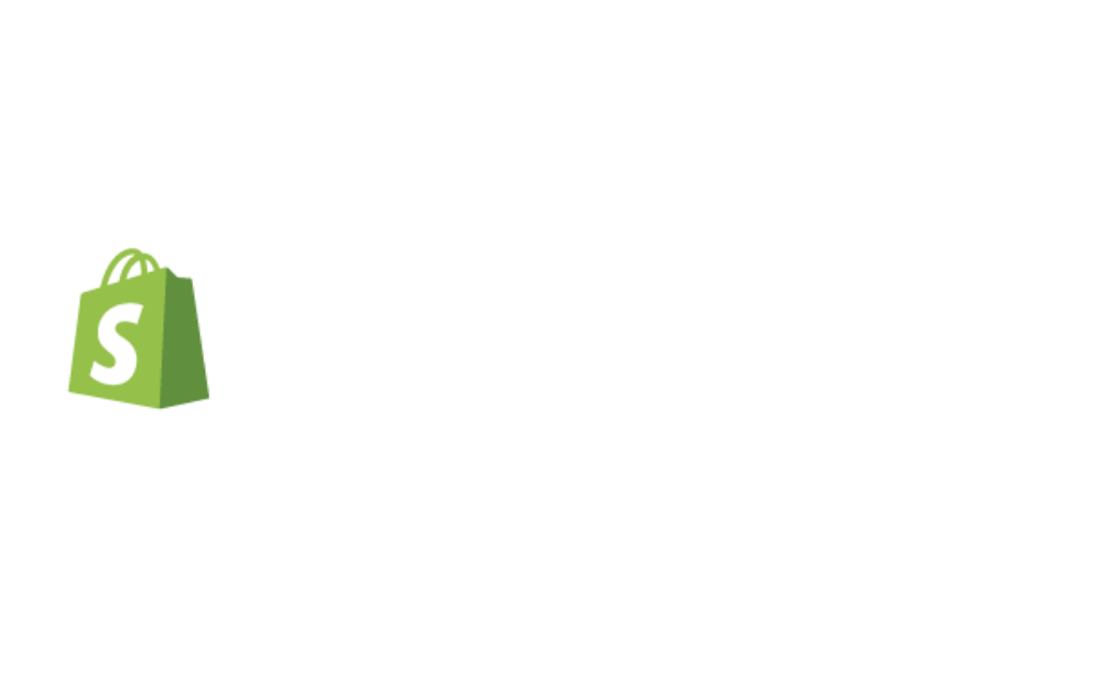 Shopify Partner badge featuring a green shopping bag with a white 'S' and the words 'shopify partner' in white text.